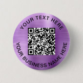 Badge Rond 5 Cm Code QR Promotionnel Violet (Devant)