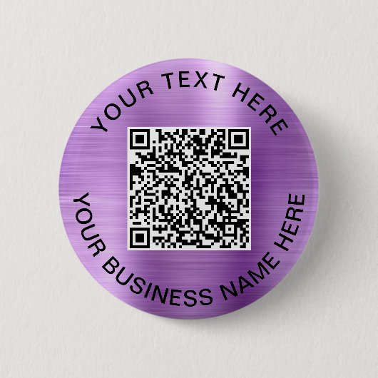 Badge Rond 5 Cm Code QR Promotionnel Violet (Devant)