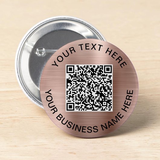 Badge Rond 5 Cm Code QR Rose Gold Promotionnel