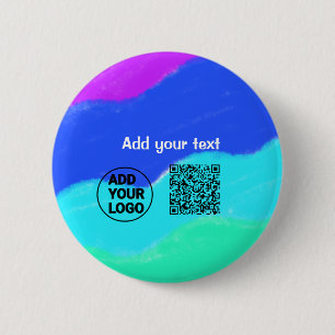 Badge Rond 5 Cm Code qr simple minimaliste ajouter logo nom du cod
