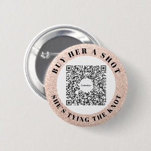 Badge Rond 5 Cm Code QR Venmo d'enterrement de vie de jeune fille 
