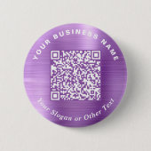 Badge Rond 5 Cm Code QR violet d'épingle d'affaires promotionnels (Devant)