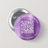 Badge Rond 5 Cm Code QR violet d'épingle d'affaires promotionnels (Devant & derrière)