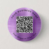 Badge Rond 5 Cm Code QR violet d'épingle de l'entreprise promotion (Devant)