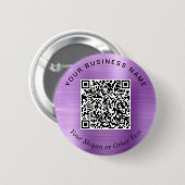 Badge Rond 5 Cm Code QR violet d'épingle de l'entreprise promotion (Devant & derrière)