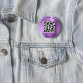 Badge Rond 5 Cm Code QR violet d'épingle de l'entreprise promotion (En situation)