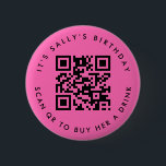 Badge Rond 5 Cm Codes Qr personnalisés Application d'argent Cadeau<br><div class="desc">Présentons notre épingle de bouton de don de code QR personnalisé, une façon amusante et moderne de célébrer une occasion spéciale ! Cette épingle unique comporte un code QR personnalisable, vous permettant de demander facilement des dons. Que ce soit 'C'est l'anniversaire de Sally, scannez pour lui offrir un verre' ou...</div>