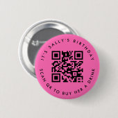 Badge Rond 5 Cm Codes QR personnalisés Application de paiement ann (Devant & derrière)