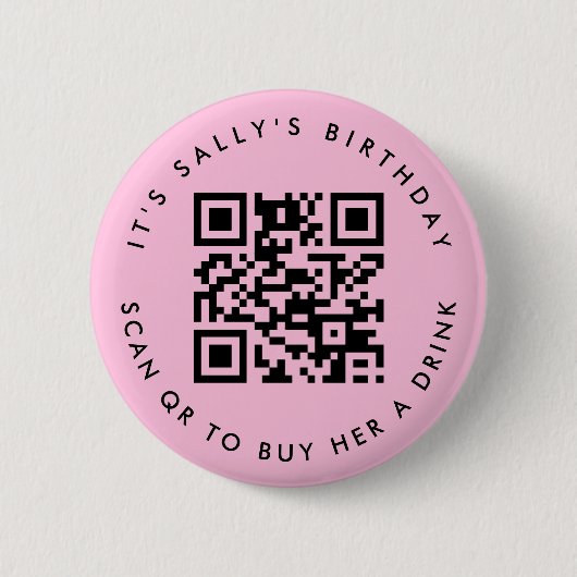 Badge Rond 5 Cm Codes QR personnalisés Cash App Anniversaire Code (Devant)