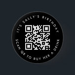 Badge Rond 5 Cm Codes QR personnalisés Cash App Anniversaire Code<br><div class="desc">Présentons notre épingle de bouton de don à code QR personnalisé, une façon amusante et moderne de célébrer une occasion spéciale ! Cette épingle unique comporte un code QR personnalisable, vous permettant de demander facilement des dons. Que ce soit « C'est l'anniversaire de Sally, scannez pour lui offrir un verre...</div>