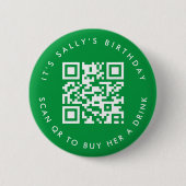 Badge Rond 5 Cm Codes Qr personnalisés Cash App Anniversaire Pin, (Devant)