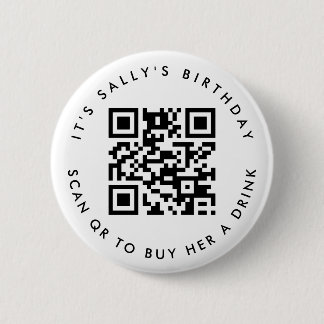 Badge Rond 5 Cm Codes Qr personnalisés Cash App Anniversaire Pin, 