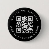 Badge Rond 5 Cm Codes Qr personnalisés Cash App Anniversaire Pin,  (Devant)