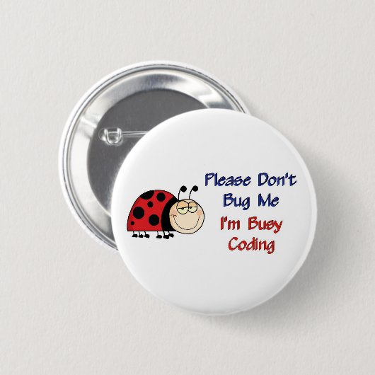 Badge Rond 5 Cm Codeur Médicale Ladybug-2 (Devant & derrière)