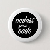 Badge Rond 5 Cm Codeurs allant coder (Devant)