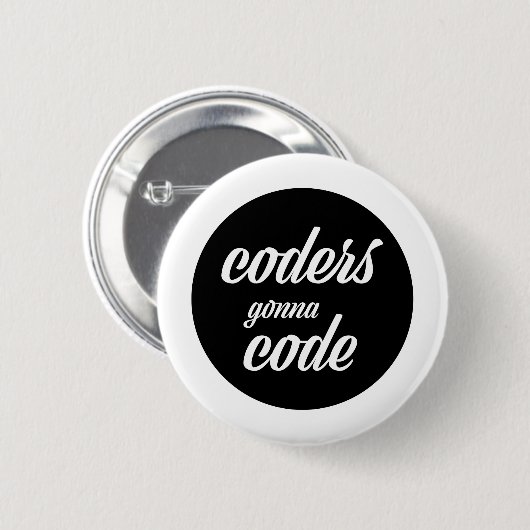 Badge Rond 5 Cm Codeurs allant coder (Devant & derrière)