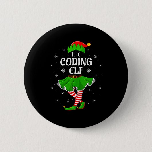 Badge Rond 5 Cm Coding Elf Christmas Family Girls Women Elf Squad  (Devant)