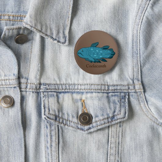 Badge Rond 5 Cm Coelacanth (En situation)