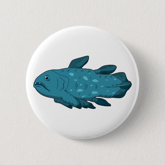 Badge Rond 5 Cm Coelacanth - Les fossiles vivants (Devant)