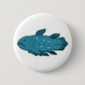 Badge Rond 5 Cm Coelacanthe - Le Fossile Vivant (Devant)