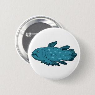 Badge Rond 5 Cm Coelacanthe - Le Fossile Vivant