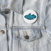 Badge Rond 5 Cm Coelacanthe - Le Fossile Vivant (En situation)