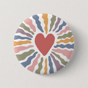 Badge Rond 5 Cm Coeur