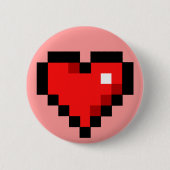Badge Rond 5 Cm Coeur 8 bits (Devant)