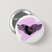 Badge Rond 5 Cm Coeur à ailes (Devant & derrière)