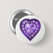 Badge Rond 5 Cm Coeur Amethyst Gem (Devant & derrière)