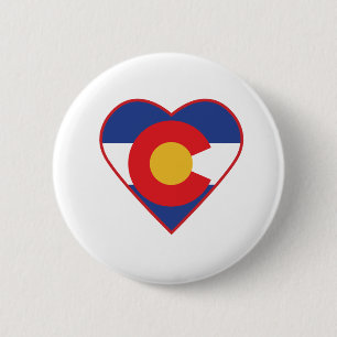 Badge Rond 5 Cm Coeur amoureux du Colorado