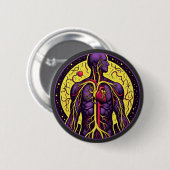 Badge Rond 5 Cm Coeur anatomique dynamique (Devant & derrière)