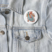 Badge Rond 5 Cm Coeur anatomique, soins infirmiers cardiaques (En situation)