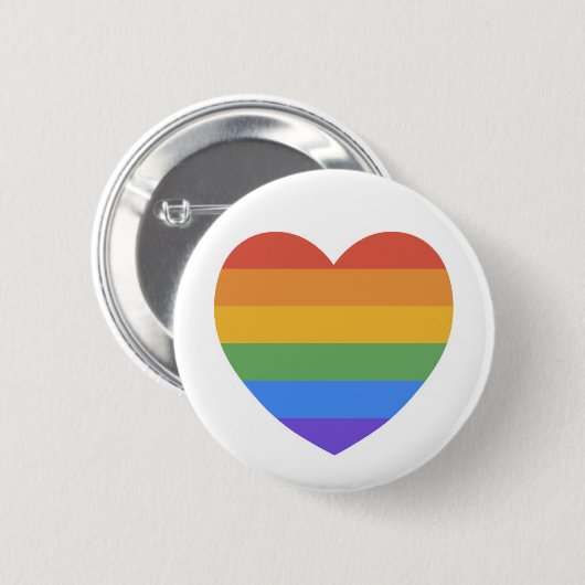 Badge Rond 5 Cm Coeur arc-en-ciel (Devant & derrière)