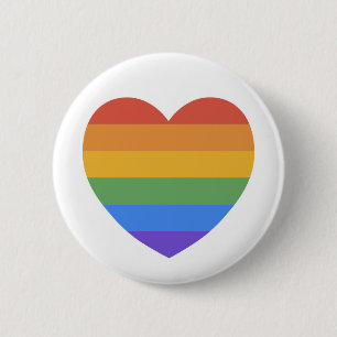 Badge Rond 5 Cm Coeur arc-en-ciel