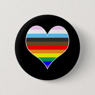 Badge Rond 5 Cm Coeur arc-en-ciel