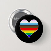 Badge Rond 5 Cm Coeur arc-en-ciel (Devant & derrière)