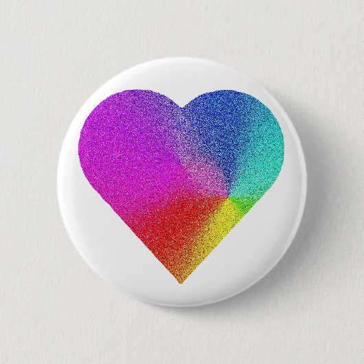 Badge Rond 5 Cm Coeur arc-en-ciel (Devant)