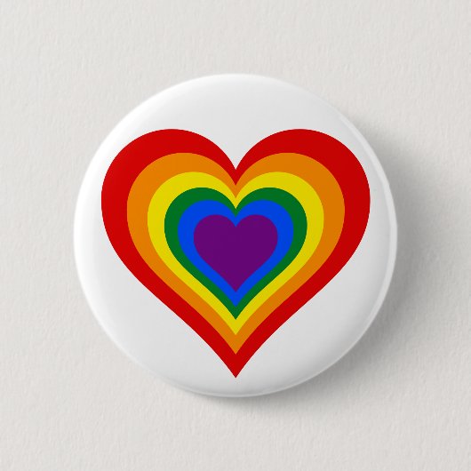 Badge Rond 5 Cm Coeur arc-en-ciel (Devant)
