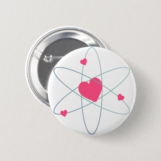 Badge Rond 5 Cm Coeur atomique (Devant & derrière)