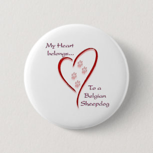 Badge Rond 5 Cm Coeur berger belge