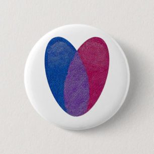 Badge Rond 5 Cm Coeur bisexuel