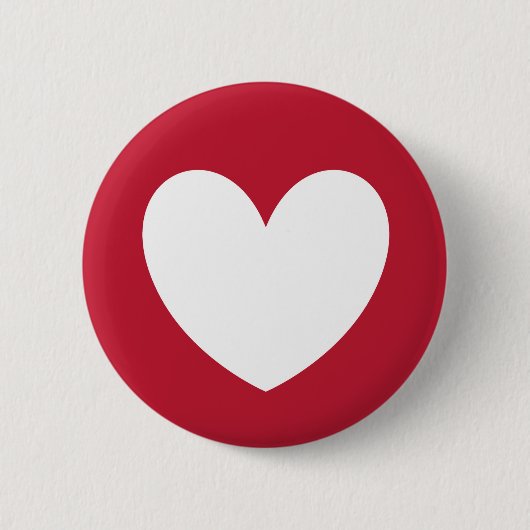Badge Rond 5 Cm Coeur blanc en rouge (Devant)