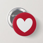 Badge Rond 5 Cm Coeur blanc en rouge (Devant & derrière)