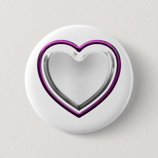 Badge Rond 5 Cm Coeur blanc violet (Devant)