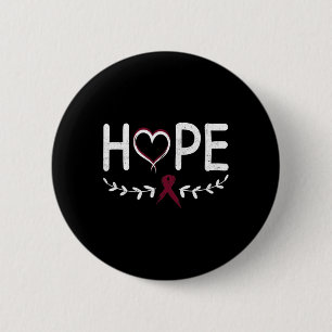 Badge Rond 5 Cm Coeur Bourgogne Ruban Cerveau Aneurysme