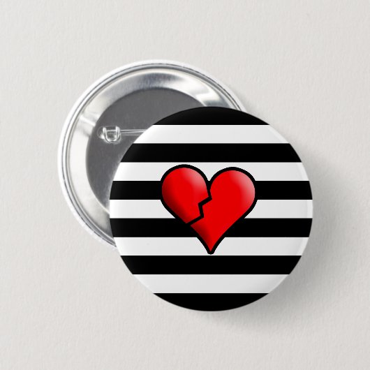 Badge Rond 5 Cm Coeur brisé (Devant & derrière)