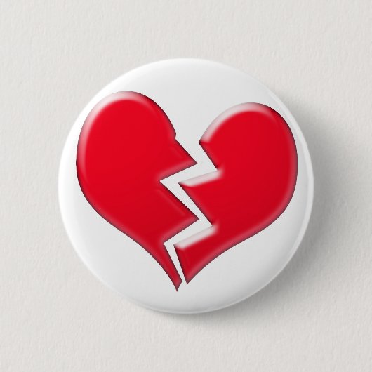 Badge Rond 5 Cm Coeur brisé (Devant)