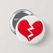 Badge Rond 5 Cm Coeur brisé (Devant & derrière)