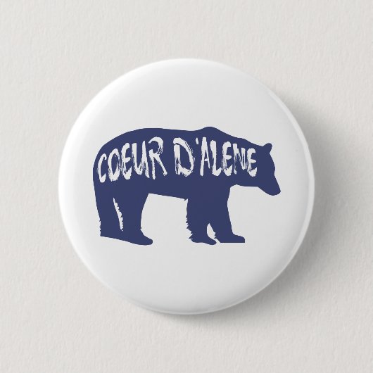 Badge Rond 5 Cm Coeur d'Alene Idaho Bear (Devant)
